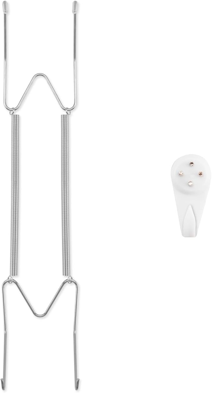 Bilillo Plate Hangers for The Wall, Suitable for 10-14 inch Decorative Plate, Stainless Steel Invisible Heavy Duty Wire Plate Holder with Wall Hooks, Plate Hangers for Displaying Plates, Silver