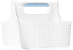 madesmart Portable Shower Caddy, Hold Soap, Shampoo, Hair Supplies and Beauty Products, Cleaning Supplies Organizer for Home, Dorm, Plastic Shower Tote, Soft Handle, Blue