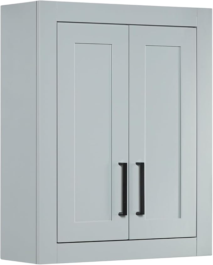 ARIEL Bathroom Wall Cabinet 26" H x 21" W x 8" D - Closed Door - Grey