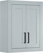 ARIEL Bathroom Wall Cabinet 26" H x 21" W x 8" D - Closed Door - Grey