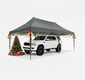 COBIZI Carport 10x20 Heavy Duty Pop Up Portable Garage, Alloy Steel Frame Car Canopy Outdoor Shelter Waterproof & UV Protected with Windproof Ropes & Built-in Sandbags for Car Truck Boat, Gray