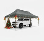 COBIZI Carport 10x20 Heavy Duty Pop Up Portable Garage, Alloy Steel Frame Car Canopy Outdoor Shelter Waterproof & UV Protected with Windproof Ropes & Built-in Sandbags for Car Truck Boat, Gray