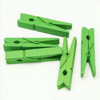 50pcs Craft Wood Clothespins Colored Wooden Photo Clothespins Paper Peg Pins Craft Spring Clips for Home Arts Crafts Decor, 2.75 inches (Green Apple)