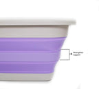 SAMMART 41L Collapsible Plastic Laundry Basket - Foldable Pop Up Storage Container/Organizer - Portable Washing Tub - Space Saving Hamper/Basket (1, Grey/Lt. Purple)
