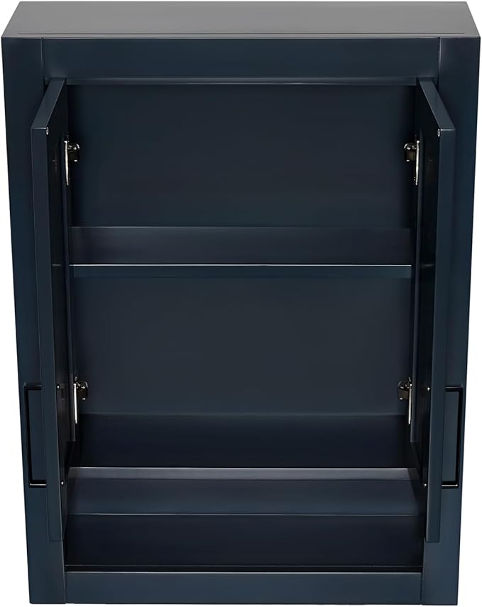 ARIEL Bathroom Wall Cabinet 31" H x 23.1W x 8" D - Open Shelf - Midnight Blue