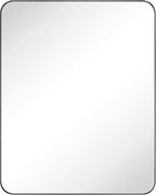 Matt Black Rectangle Recessed Bathroom Medicine Cabinet with Mirror Stainless Steel Metal Framed Rounded Rectangular Bathroom Cabinet with Mirror 24x30''