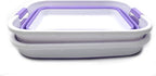 SAMMART Set of 2-41L(10.8 gallon) Collapsible Plastic Laundry Basket-Pop Up Storage Container-Portable Washing Tub-Space Saving Hamper,Water capacity:32L(8.4 gallon) (2 rectangular, Lt. Purple)
