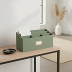 KIBAGA Stylish Linen Mail Organizer for Your Countertop – Easily Organizes Pens, Mail & More in Spacious Compartments on Any Desktop – The Perfect Desk Sorter for Paper & Office Essentials