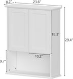 Medicine Cabinet, Over The Toilet Storage Cabinet, 24x30 Inch Bathroom Wall Storage Cabinet with 2 Door & Adjustable Shelves, Bathroom Cabinet Wall Mounted, for Laundry Room, Kitchen