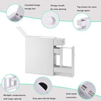 White Slim Bathroom Cabinet Toilet Paper Storage, 18.89”D X 22.83”H X 6.69”W Free Standing Under Sink And Slide Out Drawer Organizer - Narrow Cabinets Shelves For Pantry, Kitchen