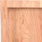 vidaXL Light Brown Solid Oak Wood Bathroom Countertop - Multi-Purpose, Handmade with Live Edge, Varnished & Durable, Supports 44.1lb