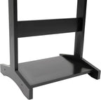 Clothes Valet Stand Holder for Men, Wood Suit Valet Stand with Top Tray, Clothing Rack with Shoe Shelf and Suit Trouser Bar for Entrance Hall and Bedroom