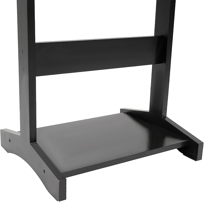 22.05 Lbs Capacity Wood Valet Stand, Clothes Valet Rack with Drawer Top Tray, Freestanding Clothing Stand with Contour Hanger Trouser Bar Tie & Belt Hooks and Shoe Rack, White