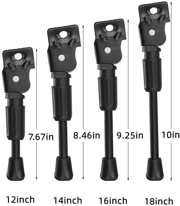 MINILUJIA Upgraded Spring Built-in Kids Bike Kickstand For 12/14/16/18/20 Inch Children’s Bicycle Stand Support Rack (12inch)