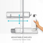 simplehuman Adjustable and Extendable Shower Caddy XL, Stainless Steel and Anodized Aluminum