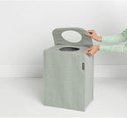 Brabantia Rectangular Laundry Bag (14.5 Gal / Green) Foldable, Space Efficient Hamper with Large Opening for Dirty Clothes