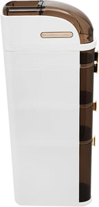 4-Tire Plastic Slim Storage Cabinet, Rolling Bathroom Floor Cabinet with Toilet Paper Holder for Small Sapce Bedroom Living Room