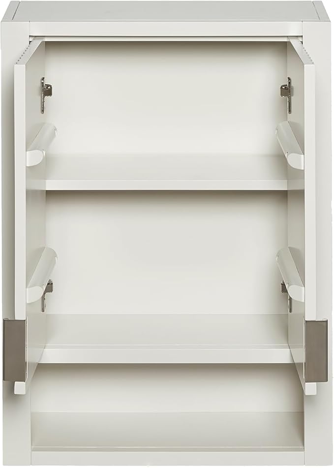 ARIEL Milan Bathroom Wall Cabinet 31" H x 23.1" W x 8" D - Open Shelf - Warm White