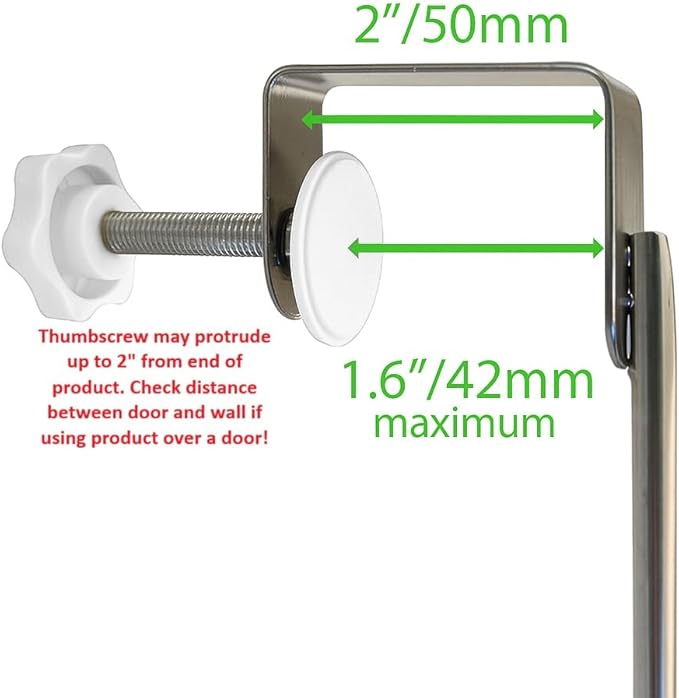 Insieme Extra Wide (32"x 16"x 4.7”) Towel Rack for Over Glass Shower Wall or Glass Shower Enclosure (Frameless or Frames up to 1.6" Thick). 2 Tier - Stainless Steel - No Rust