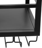 Hanging Wine Rack, 39in Heavy Duty Ceiling Mounted Wine Bottle & Glass Holder, 150lbs Load Capacity Storage Rack, for Bar, Kitchen, Restaurant, Cellar (Black)