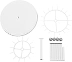 White Belt Display Scarf &Ties Rack Stand, 360° Rotation Floor Mounted Belt Hanger, Metal Men Closet Belt Organizer Holder Jewelry Necklaces Purse Hanger Shelf for Clothing Store Retail & Home