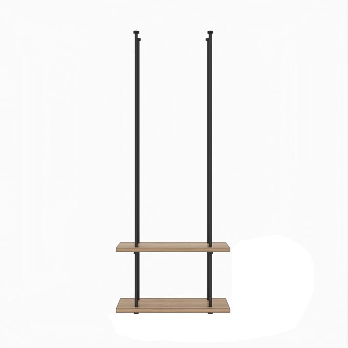Ceiling Shelf, Ceiling Mount Storage Rack with Wooden Boards Hanging Storage Rack for Display Plants,Wine,Books, Quick Installation (Color : B, Size : 2 Layer)