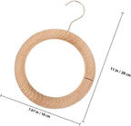 Magnetic Scarf Hanger Ring with Wood Grain Finish, 18cm Clothes Storage Organizer for Scarves, Ties, Belts – Multifunctional Closet Accessory for Women’s Wardrobe