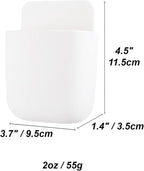 3 Pcs Remote Control Holder, Wall Mount Pen Holder Hole-Free Self Adhesive Phone Charging Organizer Pencil Storage Containers for Home Office School Supply Orgaizer (White