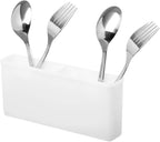 SANNO Utensil Drying Rack, Plastice Utensil Silverware Storage Holder fit for Dish Rack Over Sink, Chopsticks/Spoon/Fork/Knife Drainer Basket Flatware Storage Drainer,White, 7.75"×1.5"