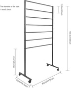 7-Tier Movable Scarf Organizer Holder Accessory Display Stand, Freestanding Metal Organizer Rack for Retail Stores, Towel, Belts, Ties, and Pants
