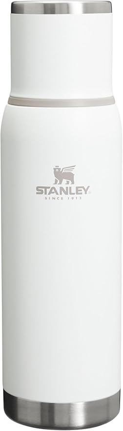 Stanley Adventure-To-Go Vacuum Bottle 1.1 qt | Wide Mouth with Leakproof Cup Lid | Keep Drinks Hot or Cold | Packable for Travel | Insulated Stainless Steel Thermal Bottle | BPA-Free | Frost