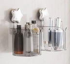 Toilet Paper Holder, Wall-Mounted Acrylic Bathroom Storage Organizer, White Star Design
