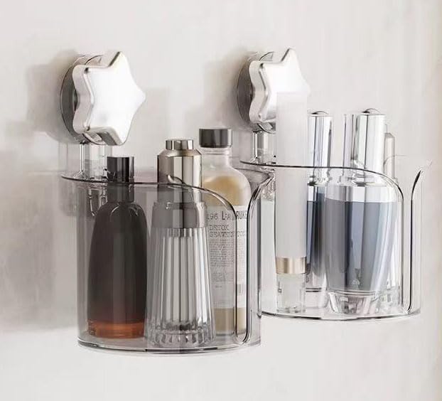 Toilet Paper Holder, Wall-Mounted Acrylic Bathroom Storage Organizer, White Star Design