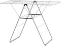Brabantia HangOn Clothes Drying Rack | 67ft (20m) | Metallic Gray | Large Indoor Clothes Airer Laundry Stand with 2 Fold-Out Wings & Hanger Hooks, Folds Flat | Fits 2 Full Loads