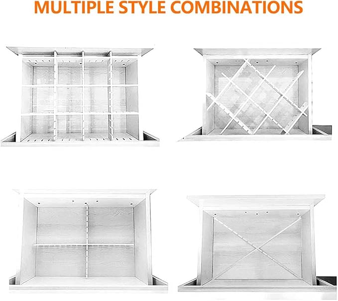 8Pcs Drawer Dividers, 12.6" x 2.76", Thick, DIY Organizer Separator, Large Adjustable Dresser Drawer Organizer for Clothes, Bedroom, Bathroom, Kitchen Cutlery, Desk, Office Storage