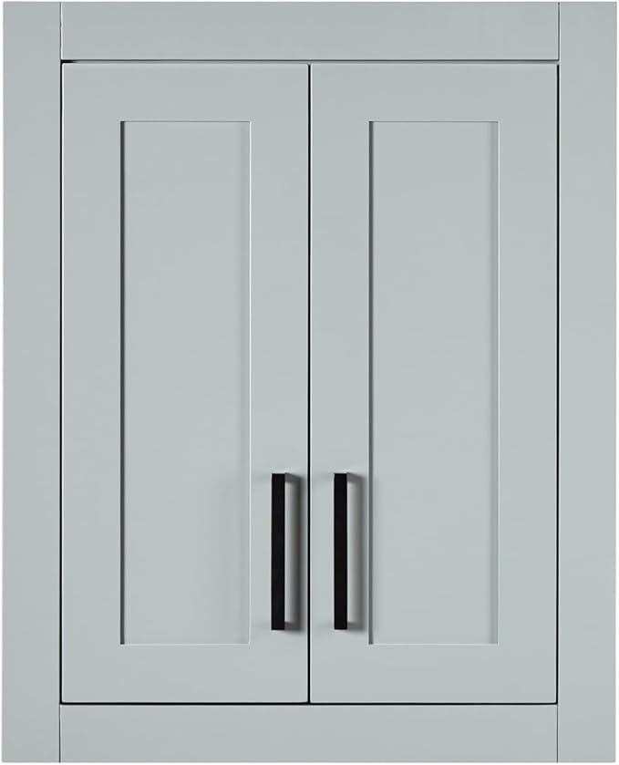 ARIEL Bathroom Wall Cabinet 26" H x 21" W x 8" D - Closed Door - Grey