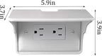Horizontal Wall Outlet Shelf. Home Wall Shelf Organizer for Outlets. Perfect for Bathroom, Kitchen, Bedrooms with Cord Management and Easy Installation. White 2-Pack