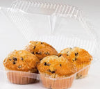 Decony Clear Jumbo Cupcake Muffin Container Boxes disposable plastic boxes Holds 4 jumbo Cupcake muffins each - 11 boxes