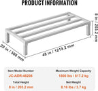 VEVOR Aluminum Dunnage Rack, 48” x 20” Commercial Food Floor Rack, 8” Off the Floor, 1800 lbs Capacity All-Welded Aluminum Storage Rack, for Storage in Restaurants, Kitchens, Garages and Vehicles