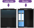 Huolewa Upgraded File Organizer Boxes with Lids, Linen Hanging Filing & Storage Boxes with Plastic Slides for Office/Decor/Hom, Universal Hanging Filing Organization Boxes for Letter/Legal Folder