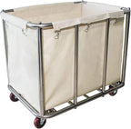 Rolling Laundry Cart with Waterproof Liner Bag, Removable Thick Oxford Cloth Storage Bags for Commercial and Home Use