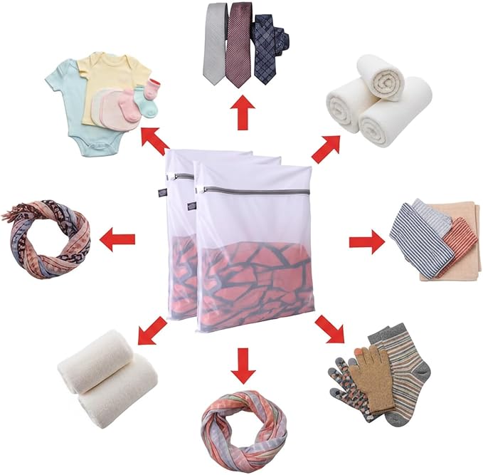 Kimmama Lingerie Bags for Washing Delicates, Garment Bag for Washing Machine, Mesh Laundry Bags for Cleaning Clothes, Tie, Scarf, Socks, Stockings, Shirts, Toys, 3S