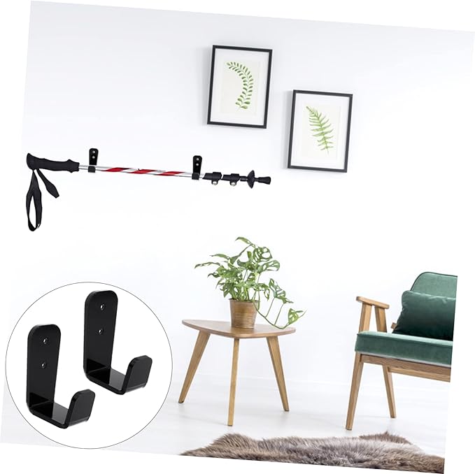 BESPORTBLE 6sets Ski Poles Hanging Rack Trekking Poles Shelf Durable Wall-mounted Design for Vertical Display Storage for Fishing Rods Hockey Sticks and Outdoor Gear