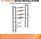 Over-The-Toilet Storage Rack, 4-Tier Bathroom Organizer Shelf Over Toilet with Adjustable Shelf and Basket, Freestanding Space Saver Bathroom Shelves Above Toilet for Room (Rustic Brown)