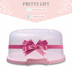 10in Plastic Cake Carrier with Handle, Round Cake Holder with Lid Pink Cake Container for 6in/8in/10in Cake(purple)