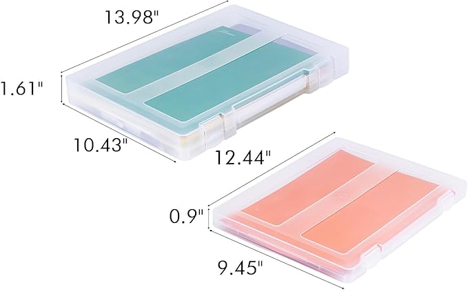 8 Pack Paper Storage Boxes, 8.5 x 11 Plastic Portable Project Case for US letter Size and A4 paper, Plastic Multi-Purpose Thick Scrapbook Storage Box for Office,Craft or Art Supplies