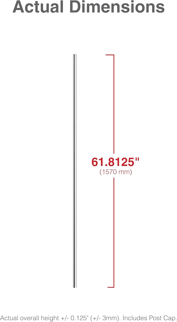 Metro 63UP Metro Site Select Chrome Plated Steel Mobile Post, 1" Diameter x 62-9/16" Height (Pack of 4)