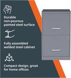 2 Drawer Locking Filing Cabinet | Pre-Assembled Steel Construction | Space-Saving Design is Perfect for Home and Small Office | Letter-Size | Assembled in North America