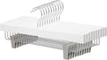 Amazon Basics Durable Wooden Pants and Skirt Hangers with Clips, Closet Organizer, White, 10-Pack