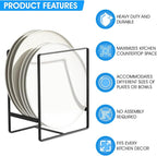 Vertical plate holders, plate organizer for cabinet, for small plates(Black) 1PCS